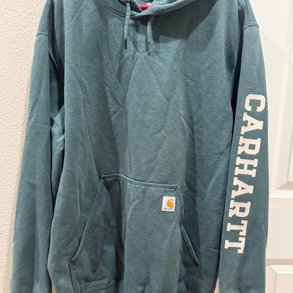 Carhartt WIP hoodie in green & blue. Size XL